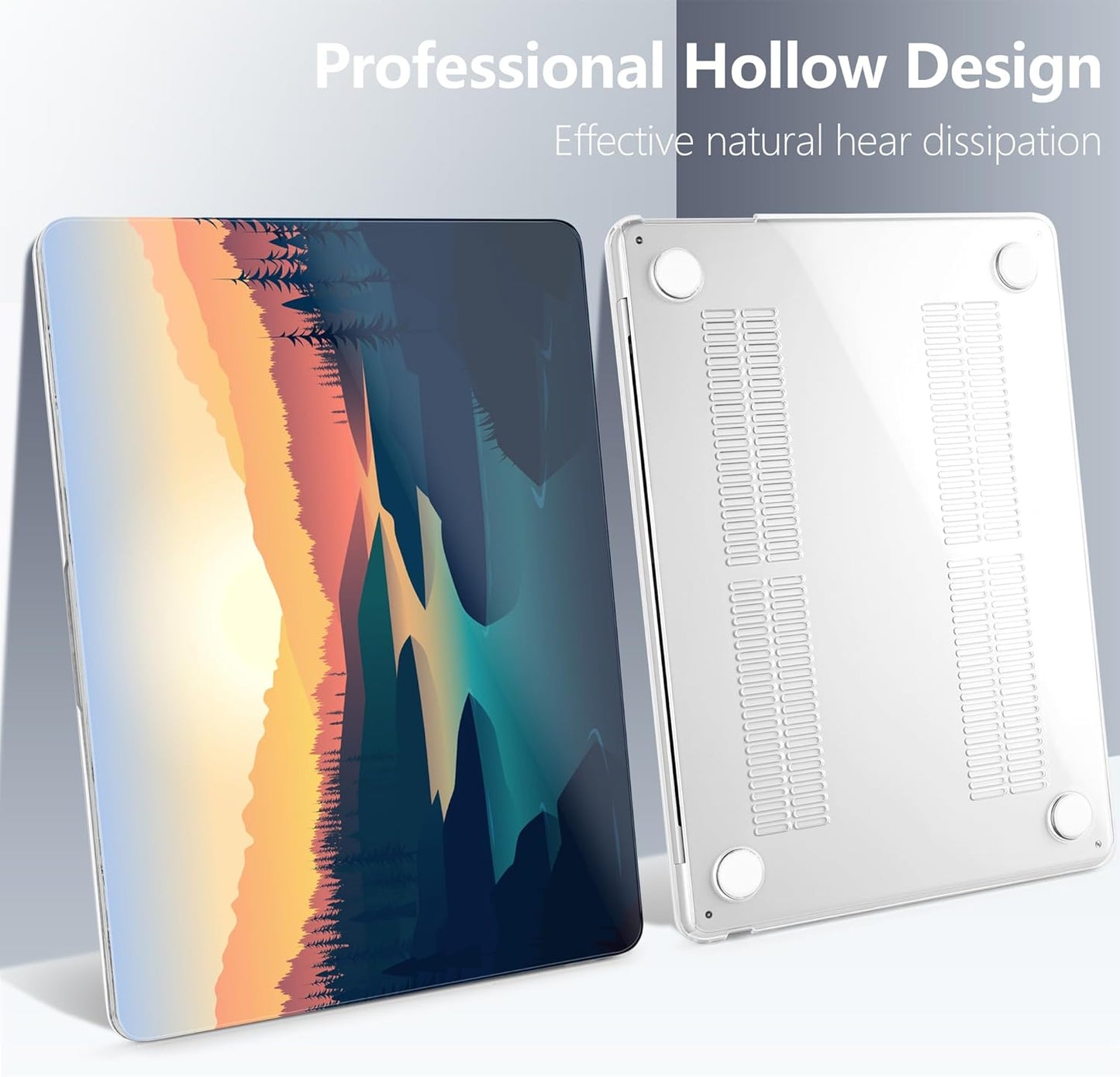 Batianda Premium Case for New MacBook Air 15 inch 2025 M4 2024 2023 with M3 M2 Chip Model A3241/A3114/A2941, Designed Protective Plastic Hardshell & Keyboard Cover & Screen Protector, Dawn