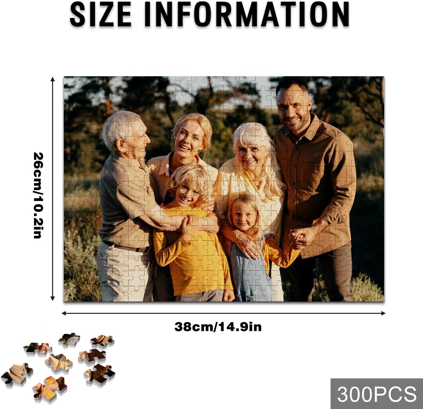 Custom Puzzle, Personalized Puzzle for Photos, Customized Puzzle 120/200/300/500/1000/1500 Pieces for Family, Christmas, Pet, Birthday, Wedding Gift