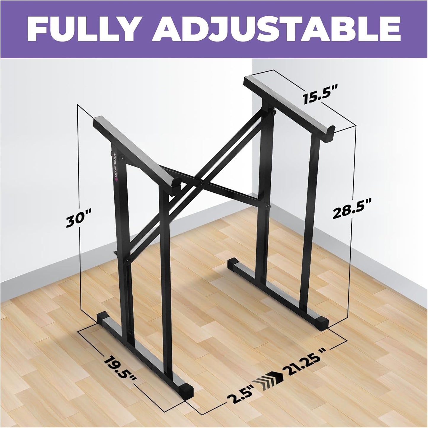 Liquid Stands Portable Audio Mixer Stand - Angled Foldable & Adjustable Studio Music Mixer Synth, MPC Stand For Drum Machines, DJ Turntables, Audio Rack Music Equipment & More