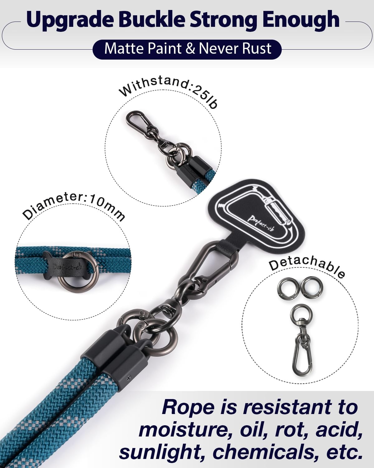 project-cb Cell Phone Lanyard ×1, Tether Tab ×2, Universal Adjustable Phone Strap, Crossbody, Neck Phone Lanyard, Rope Strap