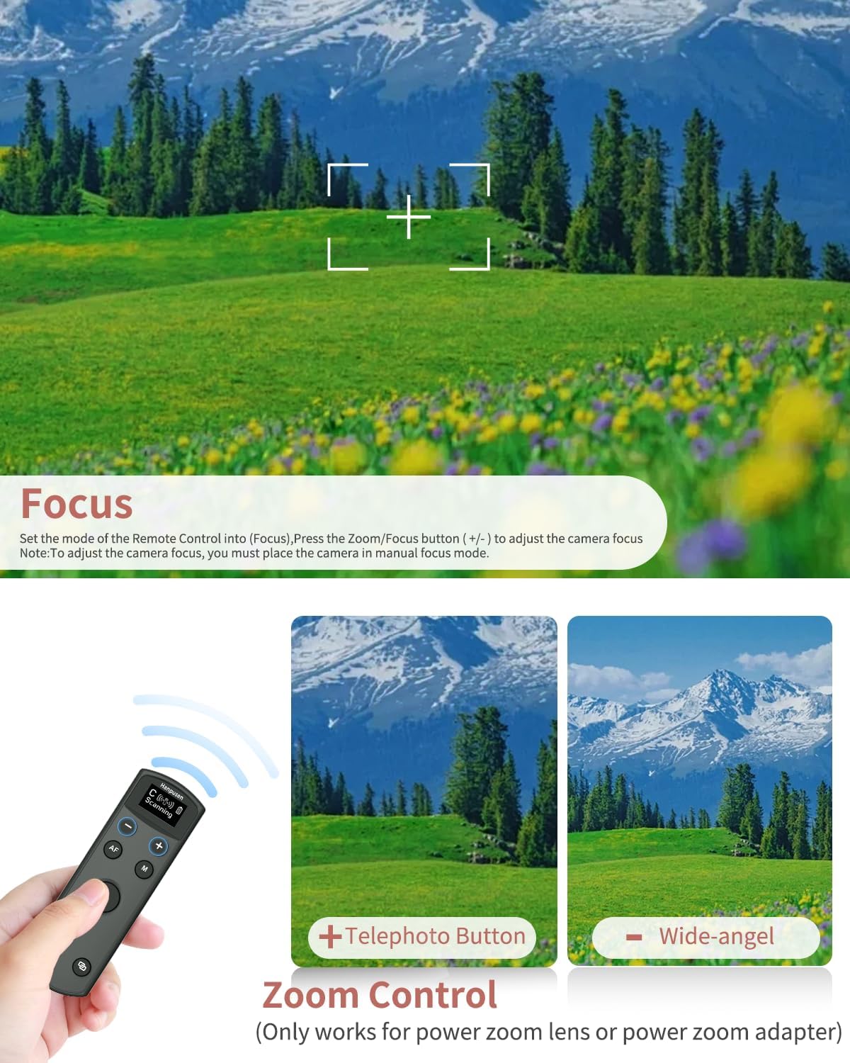 for Canon Camera Remote Control, Hanpusen Rechargeable Wireless Shutter Release with OLED Screen for R50/G7X Mark III/R8/R5/R/RP/R50 V/R10/R5 Mark II/M50/M200/6D Mark II/M6 Mark II, Replace BR-E1