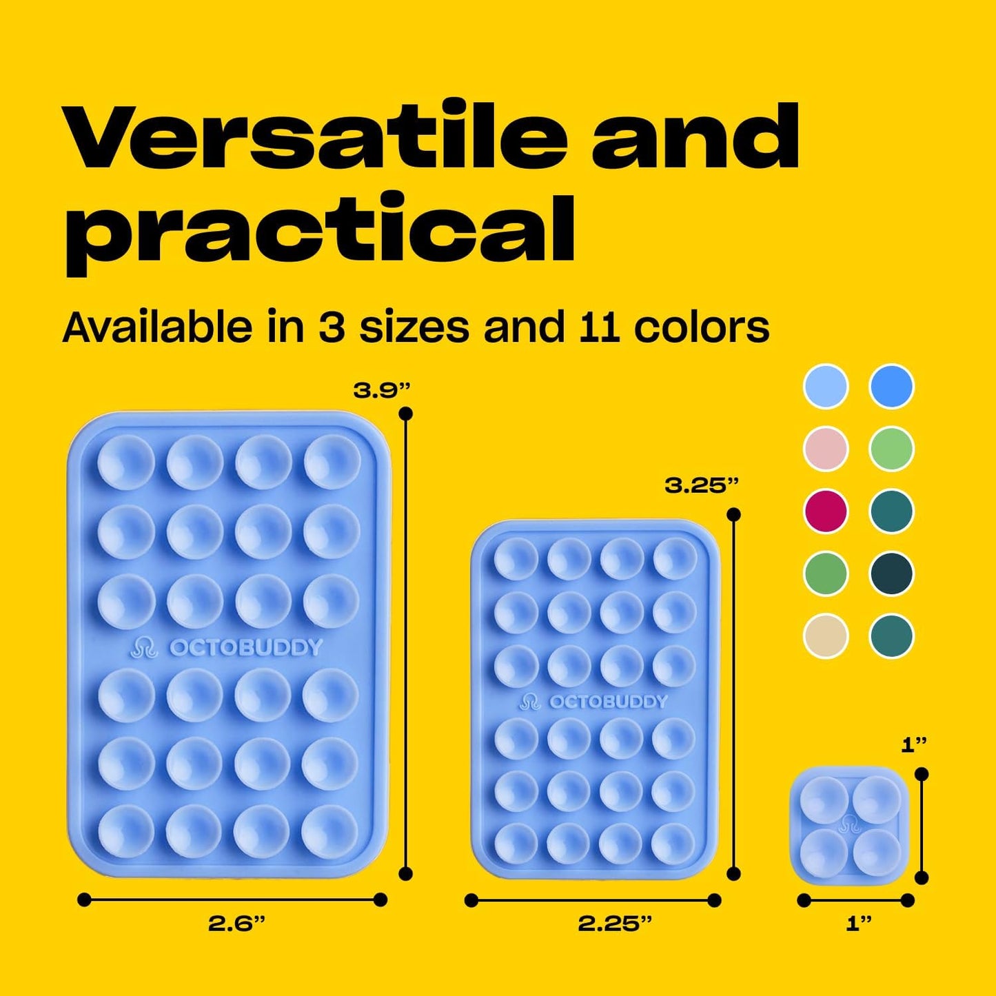 Classic - Silicone Suction Phone Case Adhesive Mount - Hands-Free, Strong Grip Holder for Selfies & Videos - iPhone & Android Compatible - 2.25″ x 3.25″, Marigold