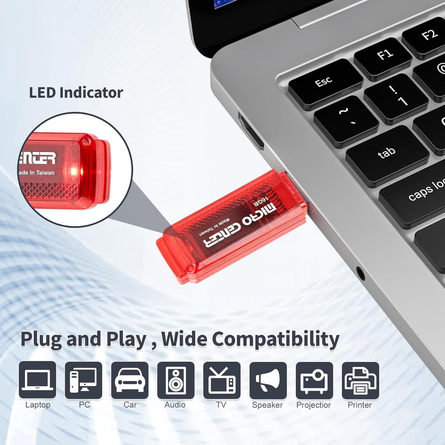 INLAND Micro Center Super Speed 5 Pack 16GB USB 3.0 Flash Drive Gum Size Memory Stick Thumb Drive Data Storage Jump Drive