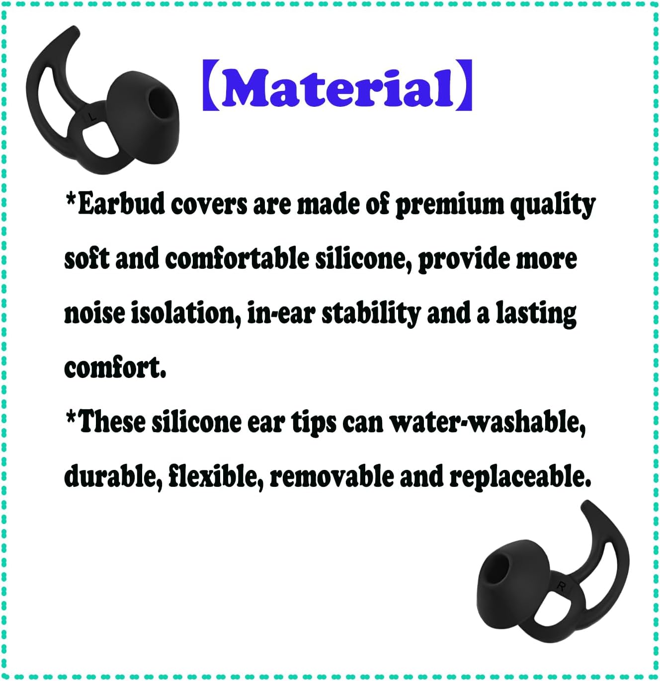 Earbud Tips 3 Pairs Large Compatible with Bose QuietComfort Earbuds and Sport Earbuds