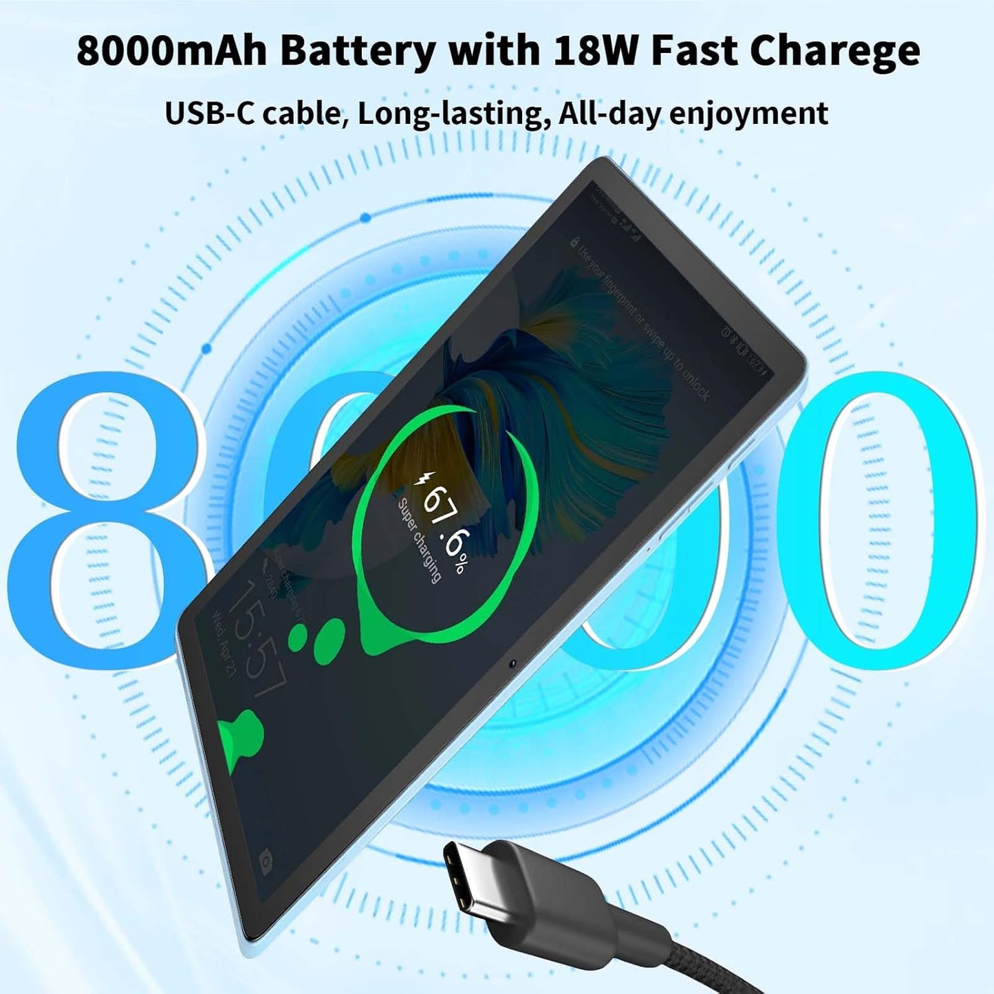 Android 15 Tablet, 11 inch Tablet with Keyboard, 24GB+128GB, 1TB Expand, Octa-Core, 2.4G/5G WiFi, 8000mAh, BT V5.0, GMS Certified, IPS Touch Screen, GPS, 2 in 1 with Case, Mouse, Stylus(Black)