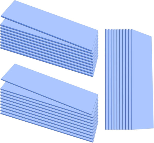 UCEC 30PCS Silicone Thermal Pads GPU, Reusable CPU Thermal Pad GPU Thermal Pads SSD Thermal Pad, Conductive Heatsink 0.5/1.5/ 1mm Thermal Pad for Chip LED IC Heat Conduction, Blue