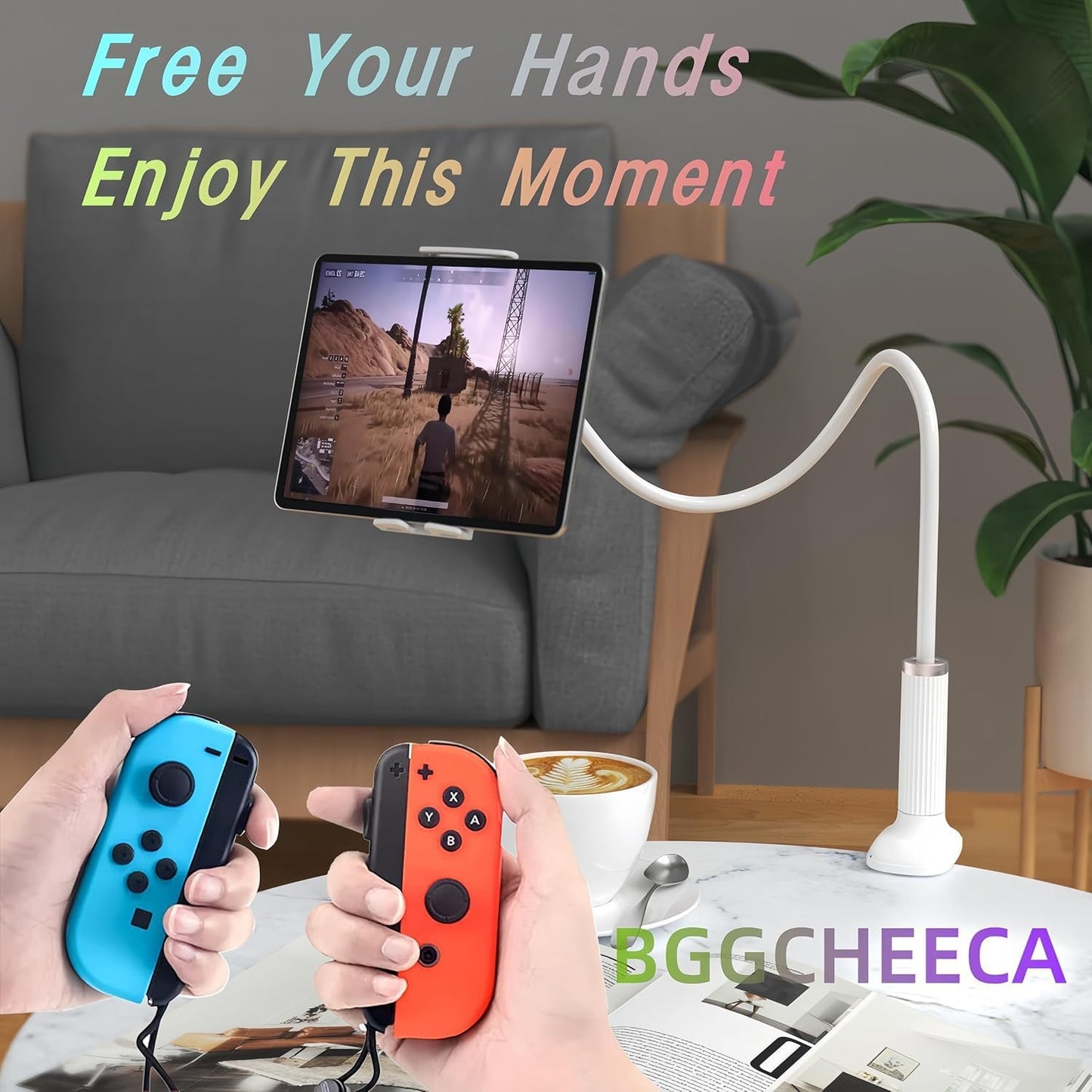 K-MT 【38.7inch/98cm】 Tablet Phone Holder Bed Gooseneck Mount, Mount Holder Clip with Grip Flexible Long Arm Compatible for ipad iPhone/Switch/Samsung Tabs/Kindle Fire HD K-MT(Black)