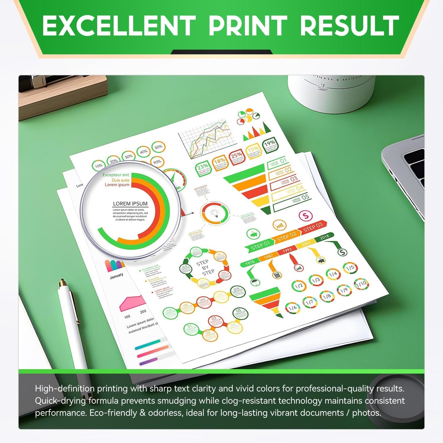 962XL Ink Cartridges Combo 4-Pack High Yield Replacement for HP 962 962XL Ink Compatible with OfficeJet 9012 Pro 9010 9014 9015 9016 9018 9019 9020 9022 9025 9028 e Printers Black Cyan Magenta Yellow