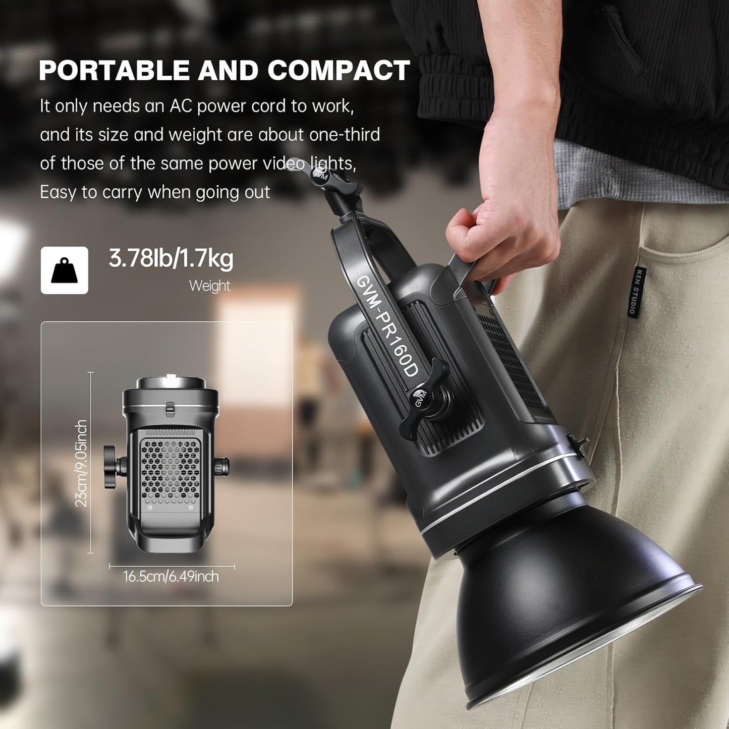 GVM 160W LED Video Light with Bluetooth Control, 5600K Photography Light, Studio Lighting Kit for Photography, Filmmaking, YouTube and Tiktok, 98100 lux/1.64ft, 12 Scene Modes, Lightweight