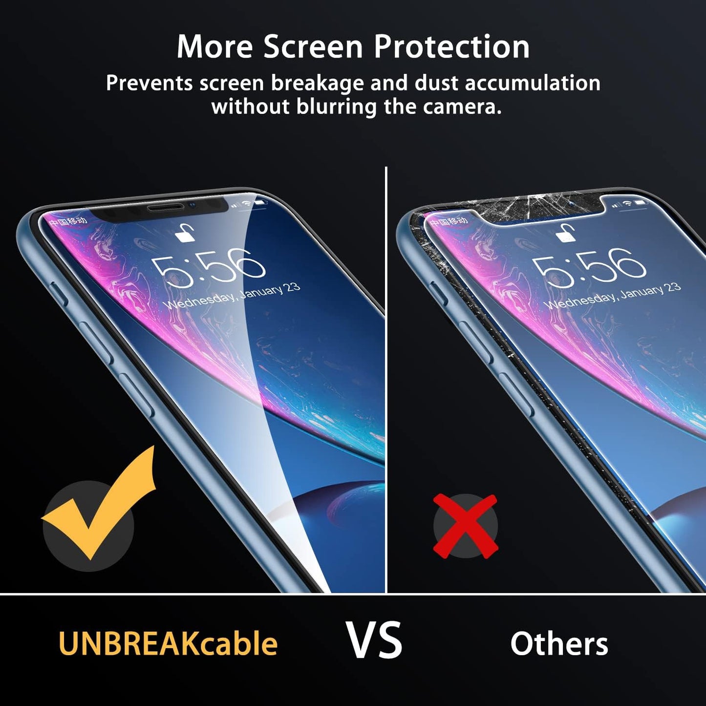 UNBREAKcable Screen Protector for iPhone 11/iPhone XR [2-Pack], Double Shatterproof Tempered Glass [Easy Installation Frame] [9H Hardness] [99.99% HD Clear] [Bubble Free] for iPhone 6.1 Inch