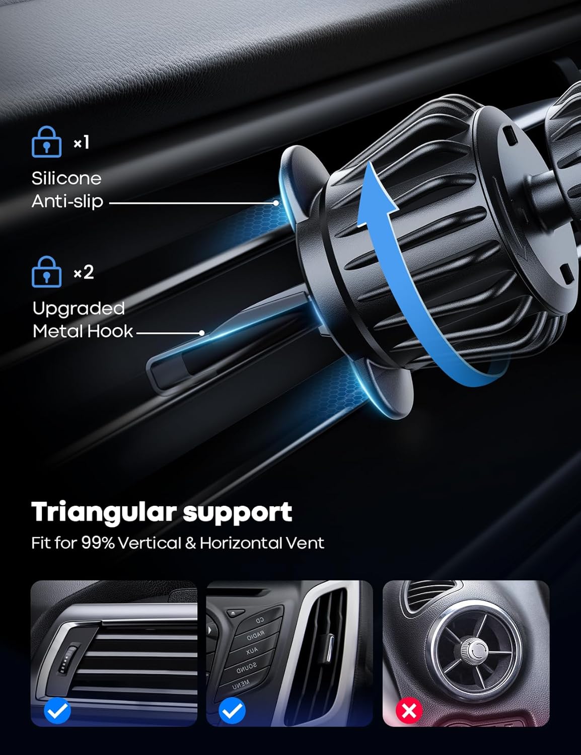 Lamicall for MagSafe Car Mount - [20 Super Magnets] Magnetic Car Phone Mount, Air Vent Phone Holder Car, Hands Free Cell Phone Holder Clip Car Accessories fit iPhone 16 15 14 13 Pro Plus Max