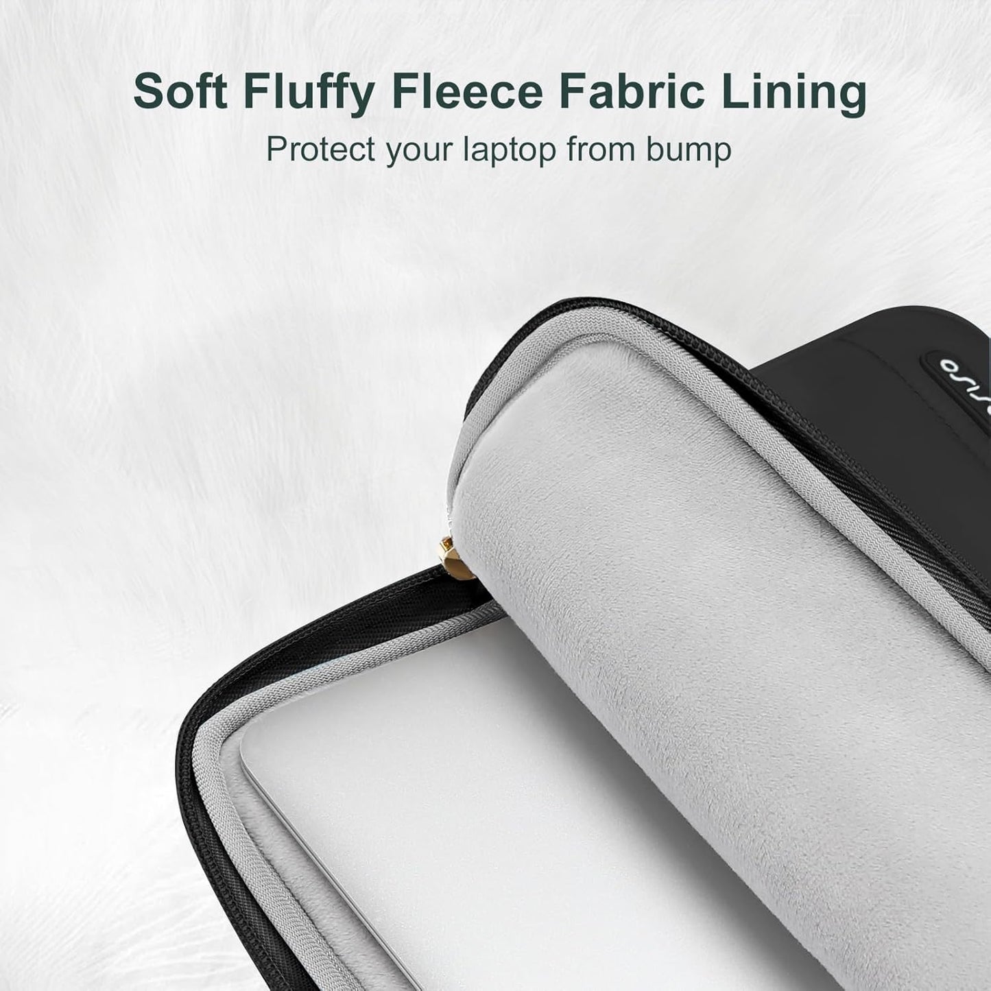 MOSISO 13.3 inch Laptop Case, 13-13.3 inch Puffy Laptop Sleeve Compatible with MacBook Air 13 13.6 M4 M3 M2 M1/Pro 13/Pro 14, HP Dell ASUS Lenovo,Polyester Horizontal Bag with Small Case, Black