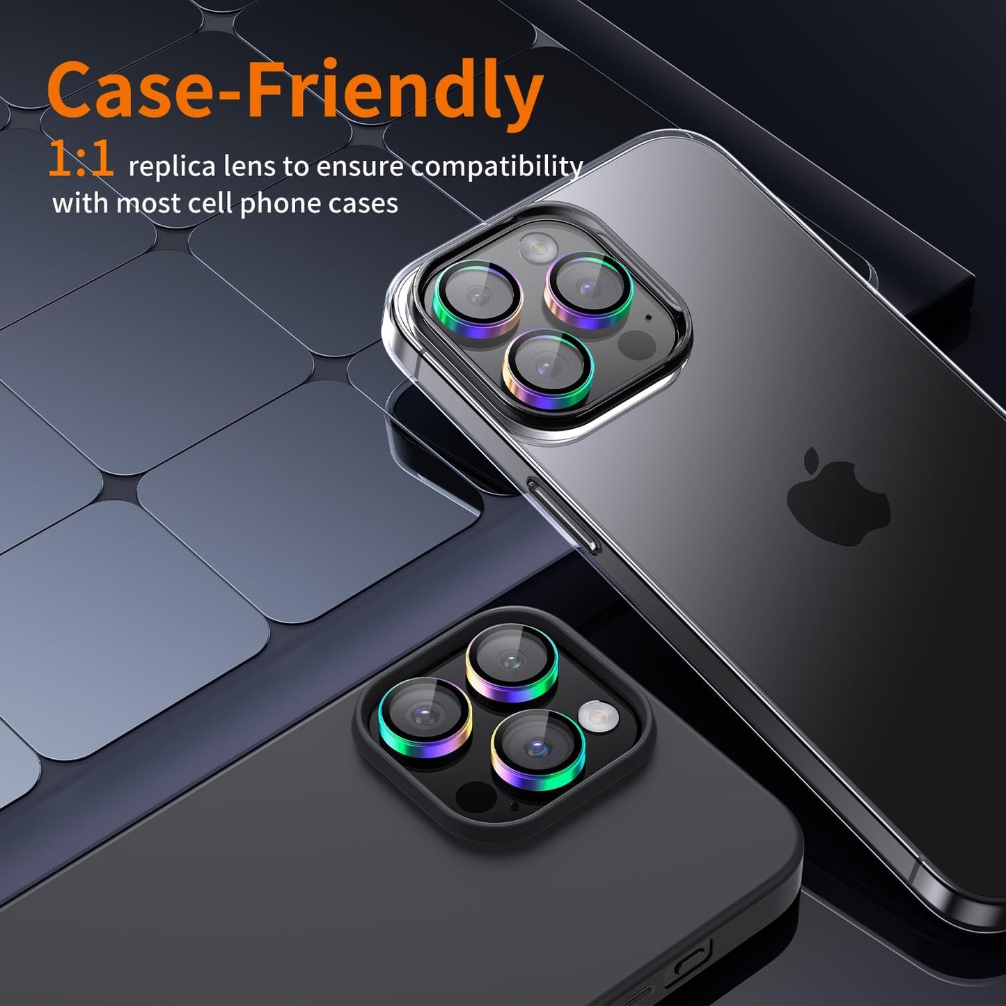 Hoerrye [3+1] for phone 15 Pro Max/phone 15 Pro Camera Lens Protector, [Keep Lens Original Design] [Truly Shatterproof] 9H Tempered Glass Camera Cover Screen Protector Accessories,Colorful 2 Pack