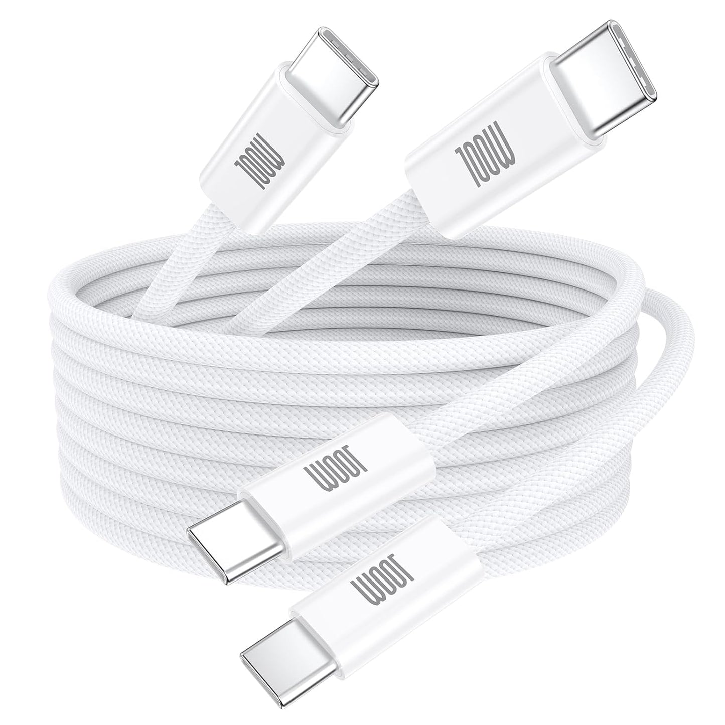 USB C Cable, 2-Pack 6.6ft 100W USB C to USB C Fast Charging Cable, Braided Type C to Type C Charging Cord for iPhone 17 16 15 Pro Max,Galaxy S25 S24 Note 20,MacBook Pro/Air,iPad Pro,Pixel,Switch