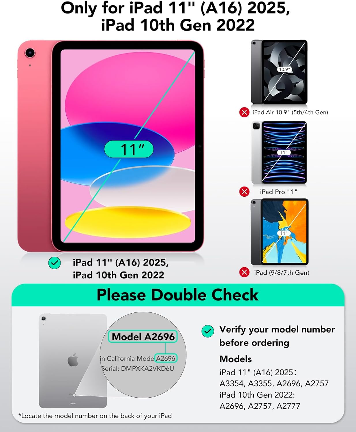 ESR iPad 11th (A16) 2025/10th Gen Flex Keyboard Case, Ultra-Light Magnetic Detachable Keyboard for iPad 10.9" with Writing/Viewing Modes, Larger Precision Trackpad, Pink