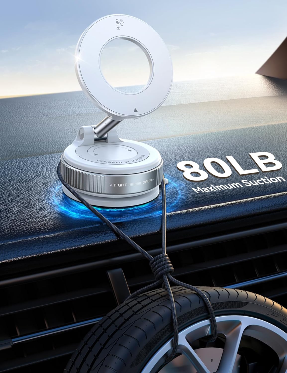 JOYROOM Vacuum Magnetic Car Phone Holder, Strongest Suction Cup 360° Adjustable Magsafe Car Phone Mount, Foldable Cell Phone Holders for Your Car for iPhone 16 Pro Max 15 14 13 12 Plus/Android