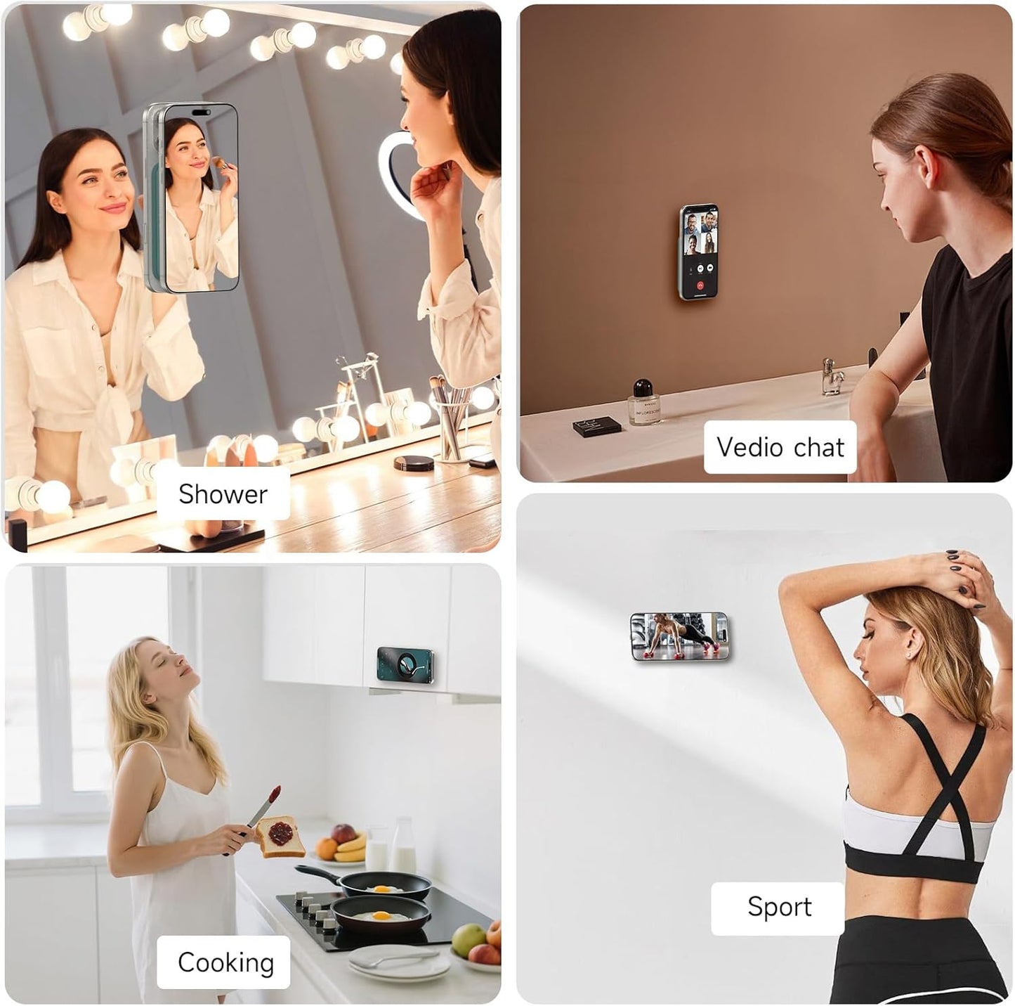 Patented Magnetic Sticky Phone Suction Grip Mount for MagSafe Case,Magnet Silicone Portable Stand Holder for iPhone 16/15/14/13/12 Series and Android, Hands-Free Selfies and Videos,Cactus