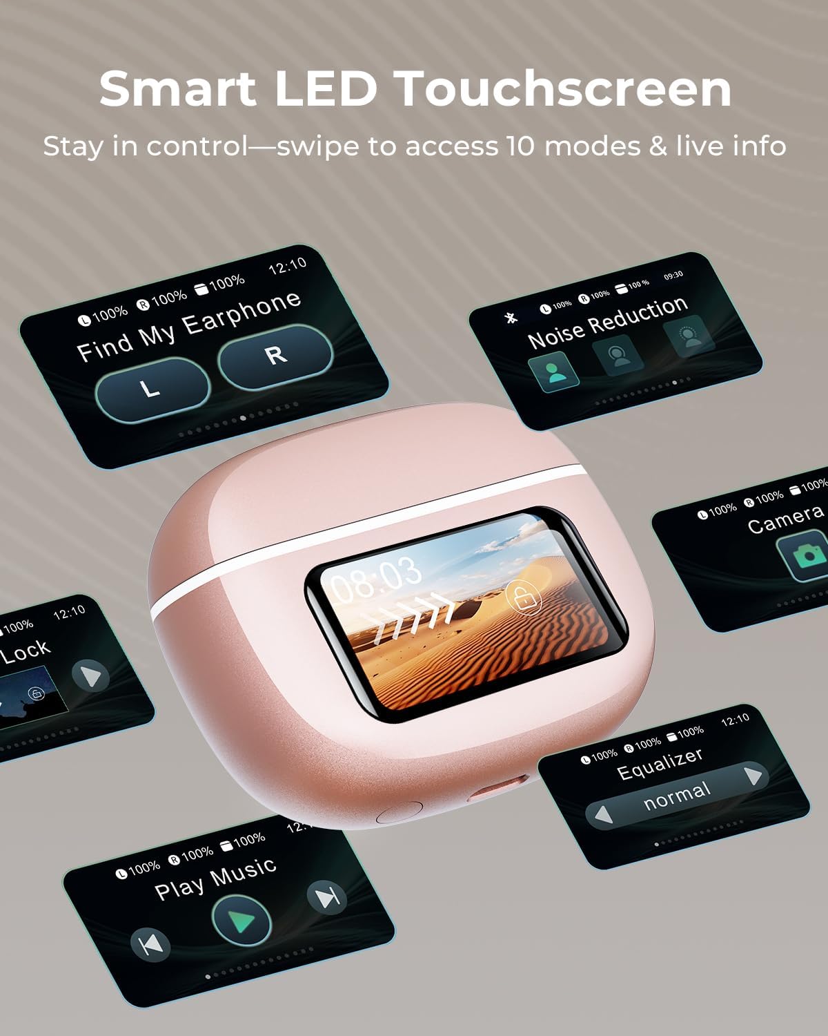 Wireless Earbuds, Ear Buds Active Noise Cancelling with Charging Case, 6.0 Bluetooth Earbuds with AI Clear Calls, 40H Playtime for Sports & Working, Stereo Sound Headphones for iPhone/Android/iPad