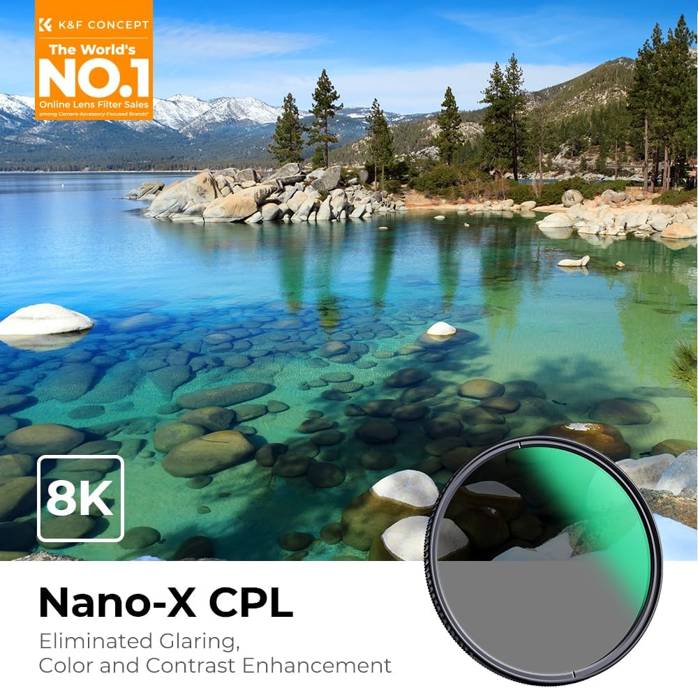 95mm Circular Polarizers Filter, K&F Concept 95MM Circular Polarizer Filter HD 28 Layer Super Slim Multi-Coated CPL Lens Filter (Nano-X Series)