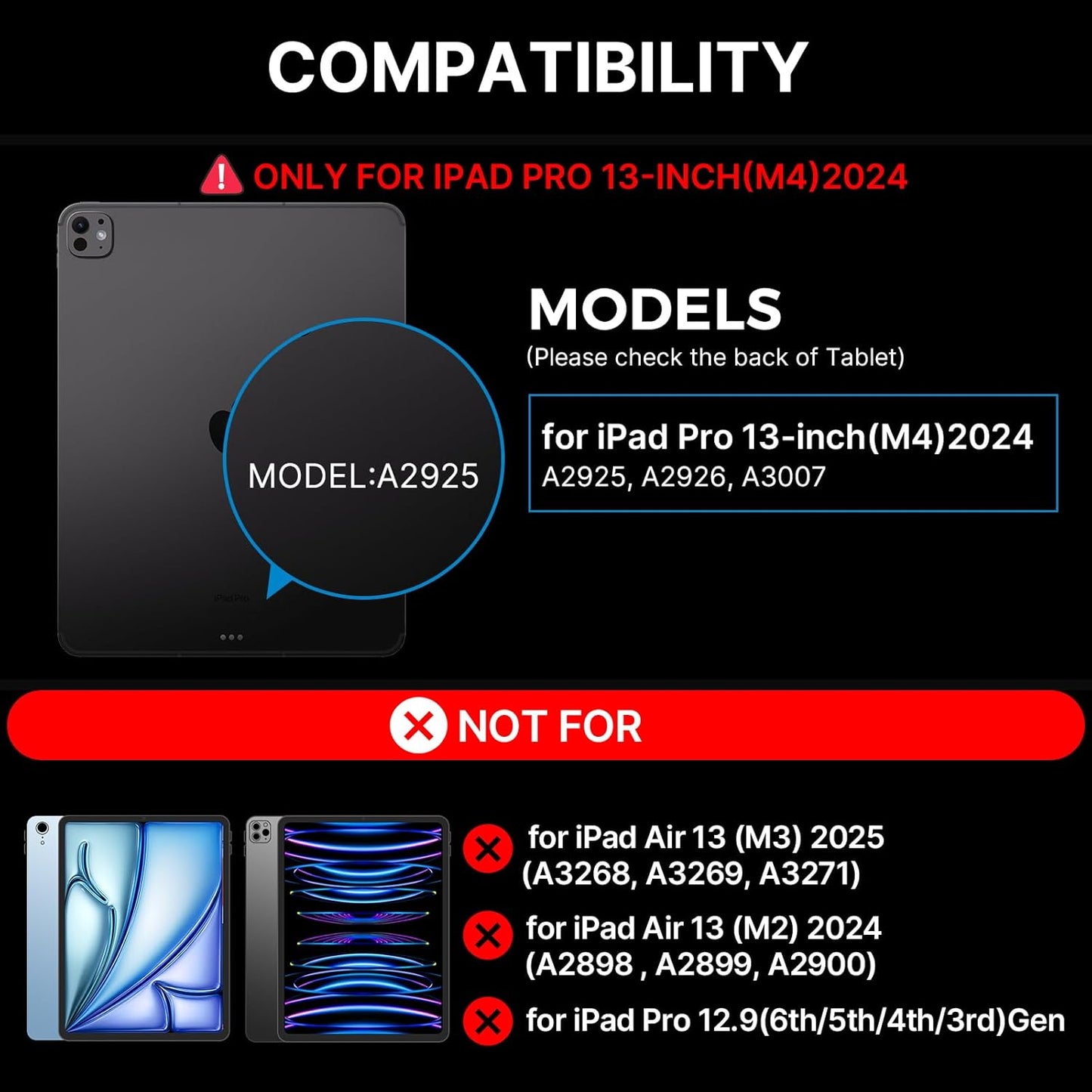 typecase Keyboard Case for iPad Pro 13-inch (M4) 2024,Magic Keyboard with 11 Colors Backlight for iPad Pro 13,Keyboard Case with Pencil Holder,Multi-Touch Trackpad, Easy-Set Magnetic Stand,Black