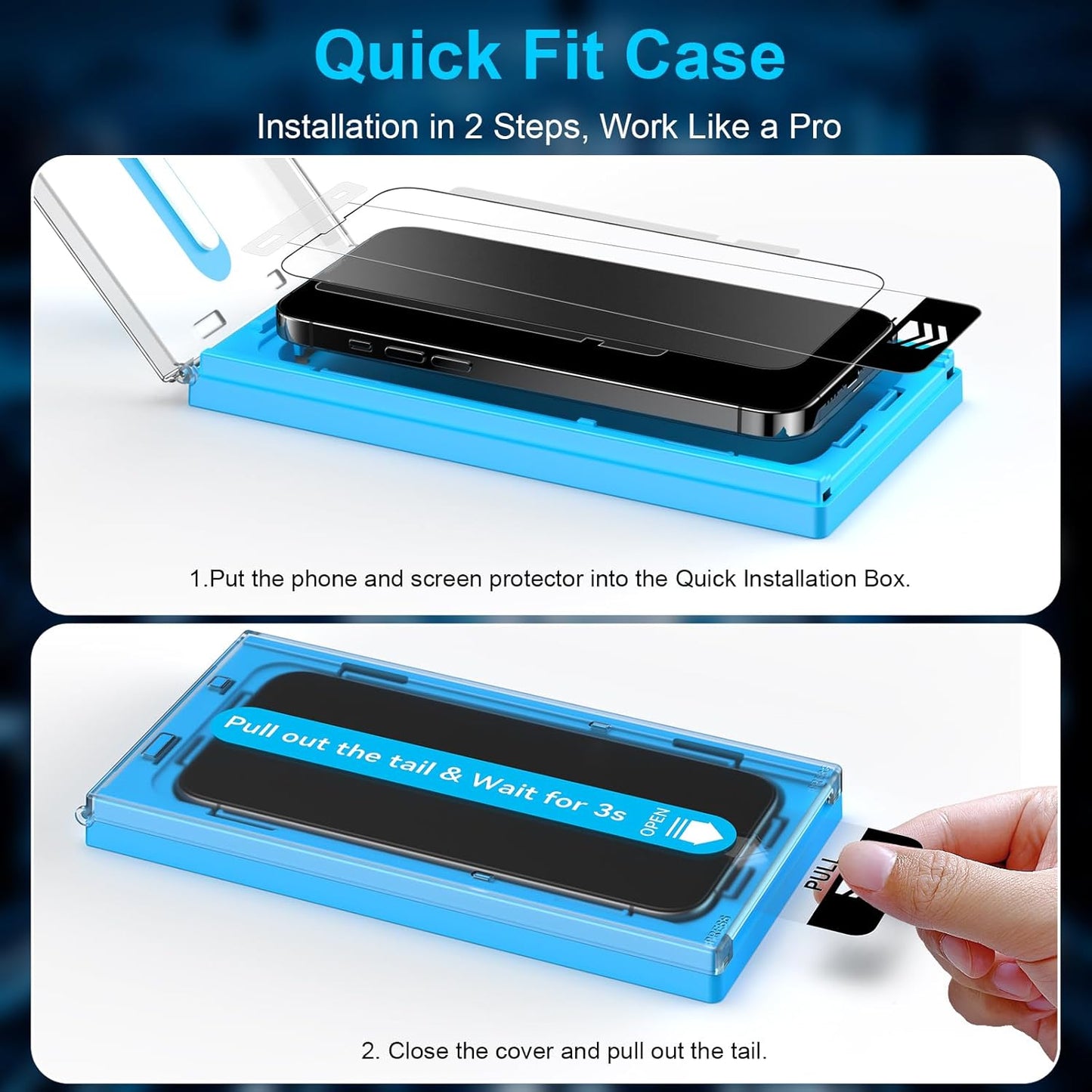 Mothca 2 Pack Matte Glass Screen Protector for iPhone 13 Pro Max/iPhone 14 Plus 6.7” [Auto Fit Box Dust] Full Coverage Anti-Glare & Anti-Fingerprint Tempered Glass, Bubble Free, Smooth as Silk