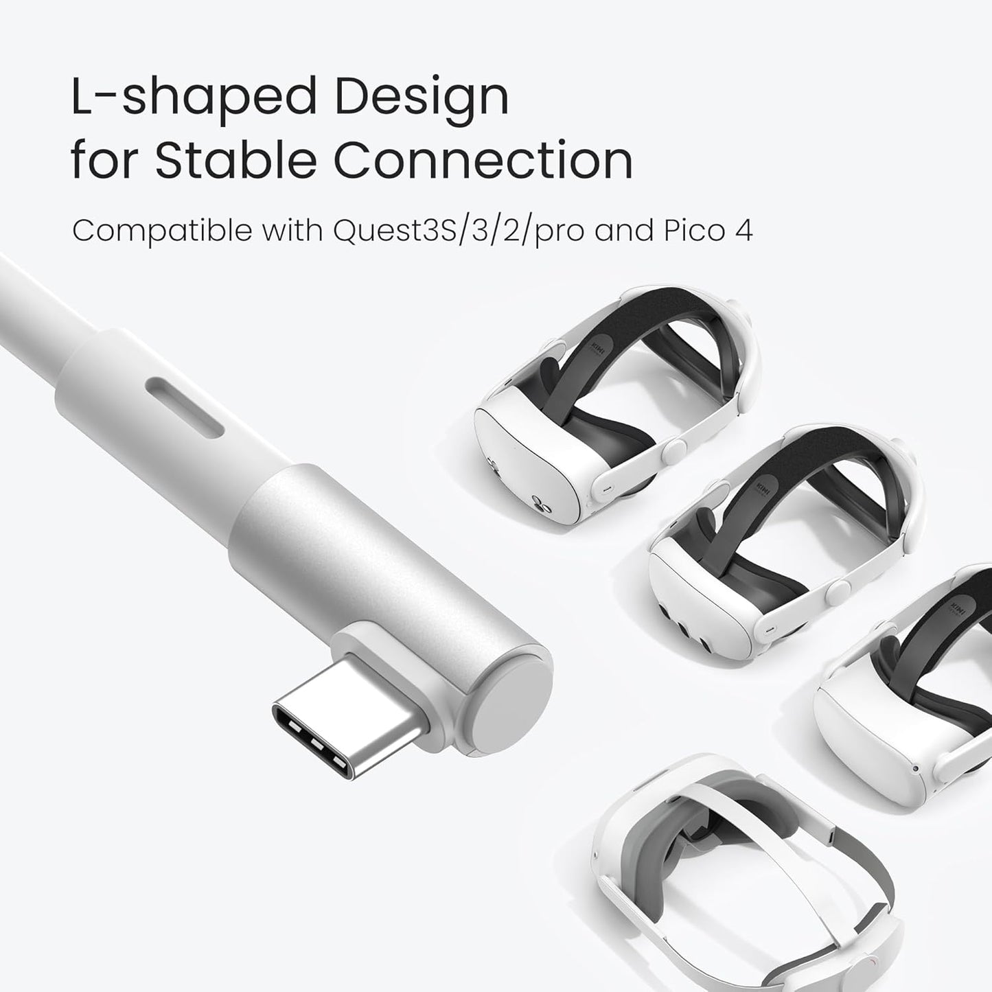 KIWI design 16FT Link Cable Compatible with Oculus/Meta Quest 3S Accessories, and Quest 3/2/Pro/Pico 4, USB 3.0 to USB C Link Cable with 5Gbps Super Speed