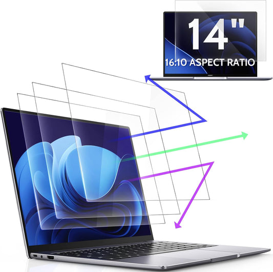 3 Pcs 14 Inch Anti Blue Light Screen Protector Compatible With Lenovo Hp Dell Acer Asus Samsung etc Laptop-16:10 Aspect, 14" Computer Monitor Glare Filter Uv Blocker Shield Cover Eye Protection Film