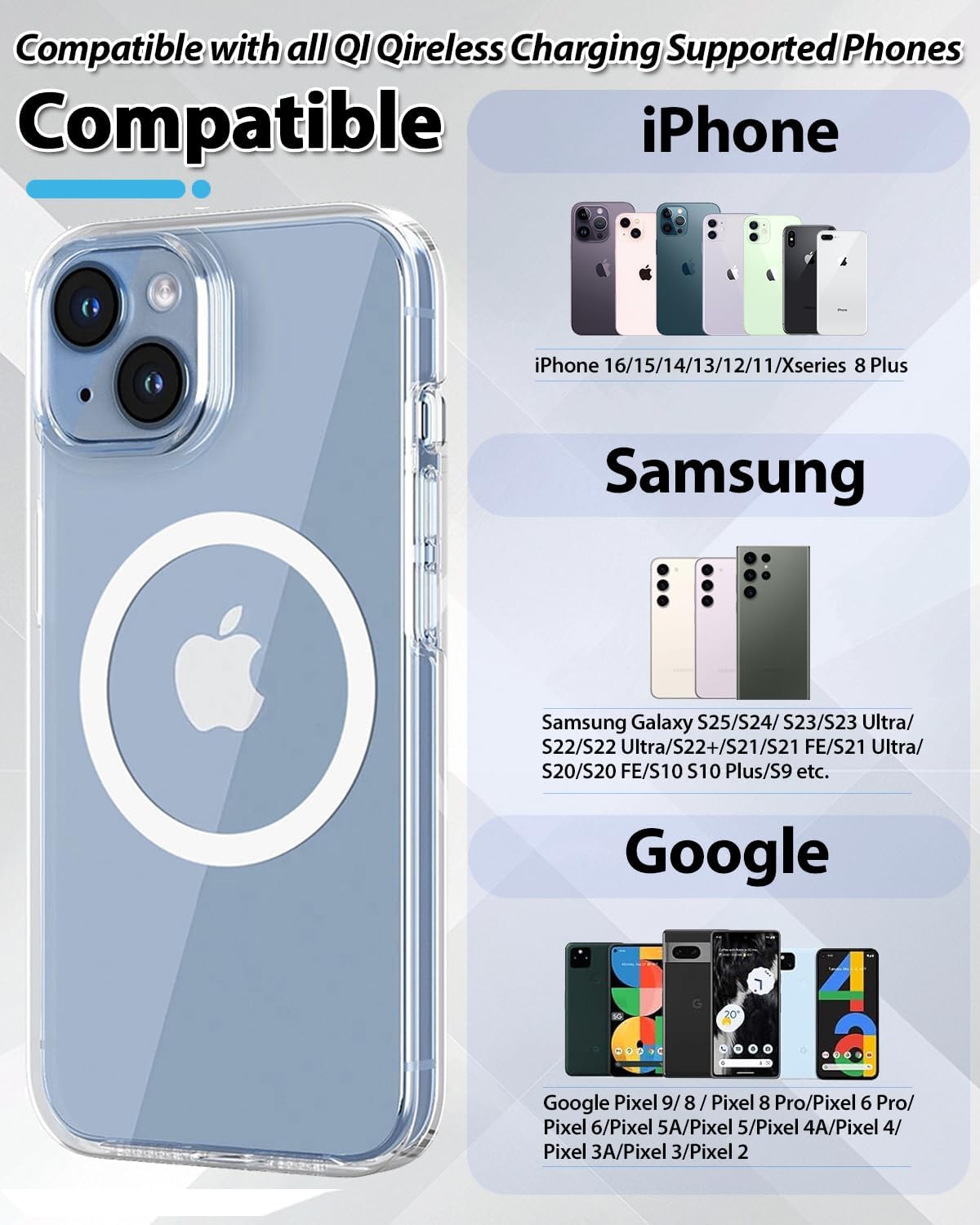 Metal Rings 10PCS,Ultra-Thin(0.4mm) for MagSafe Sticker,Magnetic Adapter,Phone Cases&Wireless Charger,Compatible with iPhone 16/15/14/13,Galaxy S24/S23/S22/Kindle(White 10PCS)