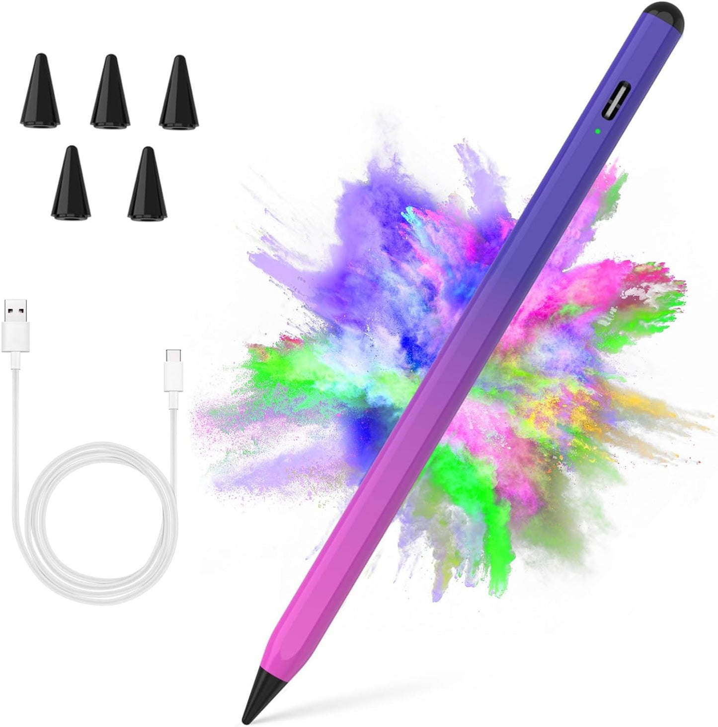 Stylus Pen for iPad 2018-2023 with Palm Rejection, Active Pencil for iPads 10th/9th/8th/7th/6th Gen, for iPad Pro 11/12.9 inch, for iPad Air 5th/4th/3th, for iPad mini 6th/5th Gen(Purple Rose Red)