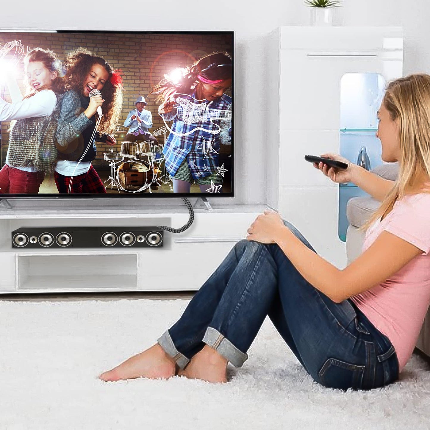 EMK 90 Degree Right Angle Optical Audio Cable [8ft/2.4M] - 360° Rotatable Digital Toslink SPDIF Cable for Soundbar to TV, Home Theater - Black Fiber Optic Cable with Angled Connector