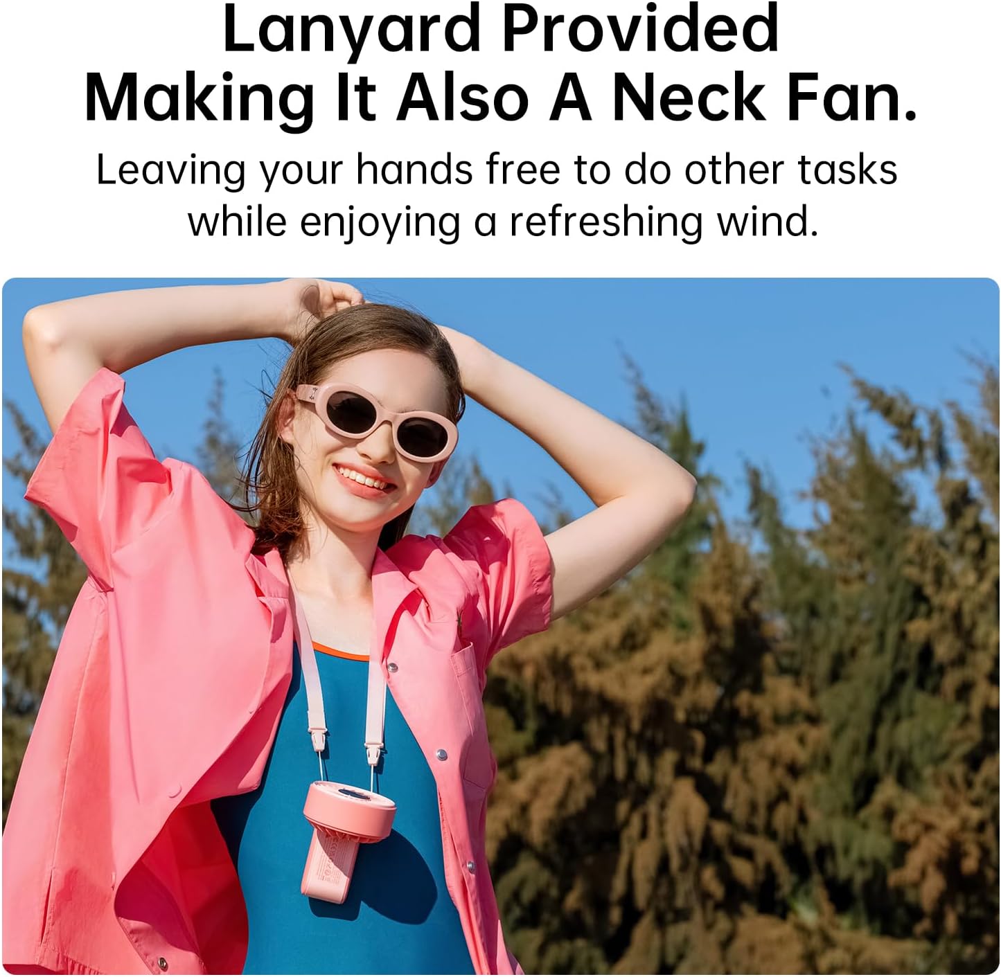 JISULIFE Handheld Fan Life7 – Ultimate Flexibility: High-Power Motor, LED Display, 13 Hrs Cooling, 3600mAh Rechargeable, 5-Speed, Foldable Design, 3-IN-1 Portable Fan for Travel Cruise Beach(Pink)