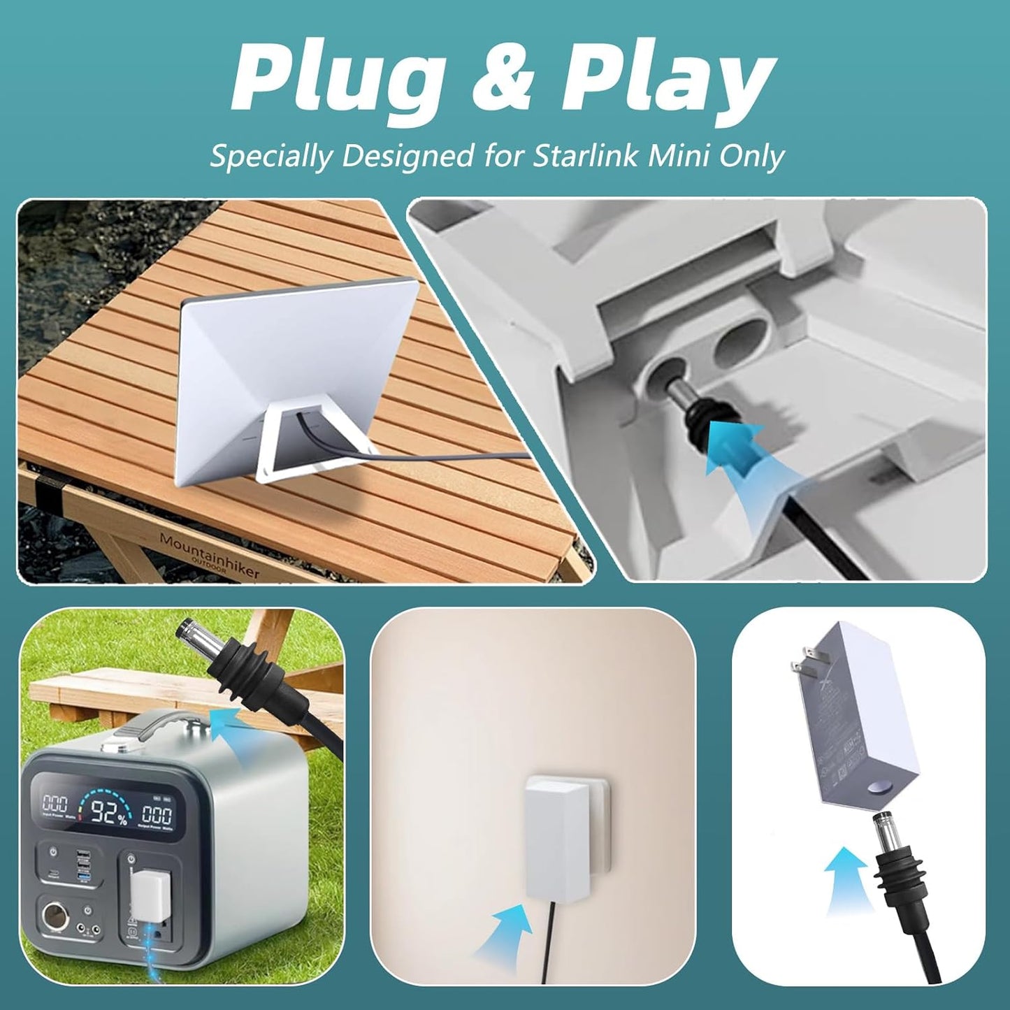 DC5521 Power Extension Cable for Starlink Mini,10FT 25FT 50FT 16AWG DC 5.5mm*2.1mm Cord for Starklink Mini Work with 20V/65W+ PD Source (50FT Female to Male)