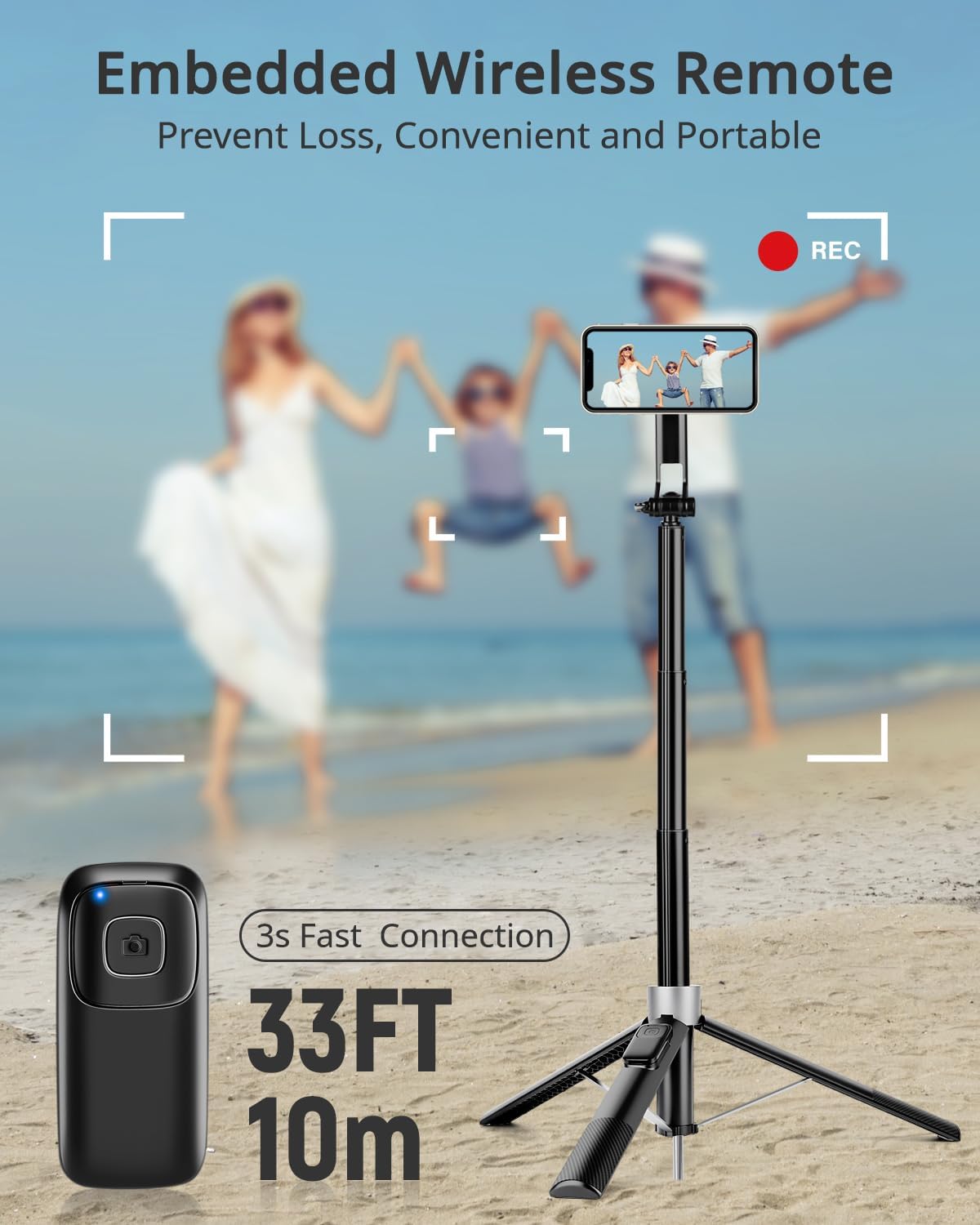 Magnetic Tripod for iPhone, 69" Phone Tripod Selfie Stick with Rechargeable Remote & 2 in 1 Phone Holder, Extendable Cell Phone Stand for Recording Travel, Compatible with iPhone and Android Phone
