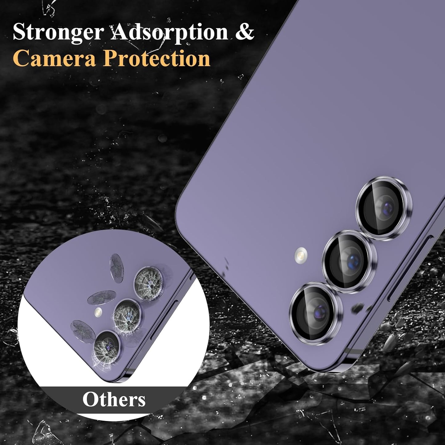 YWXTW Camera Lens Protector for Samsung Galaxy S24 Plus Accessories, 9H Tempered Glass Ultra HD Individual Ring Camera Cover Screen Protector for S24 Plus, Case Friendly (Clear)