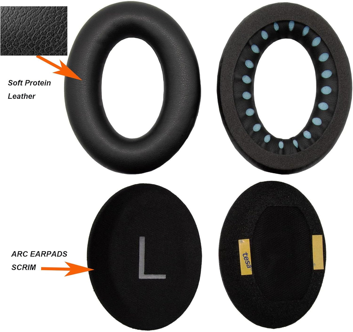 QC45 Earpads Replacement for Bose QuietComfort 45 (QC45)/QuietComfort SE (QC SE)/Quiet Comfort Wireless Over-Ear Headphones, Ear Pads Cushions with Durable Protein Leather Noise Cancelling Foam
