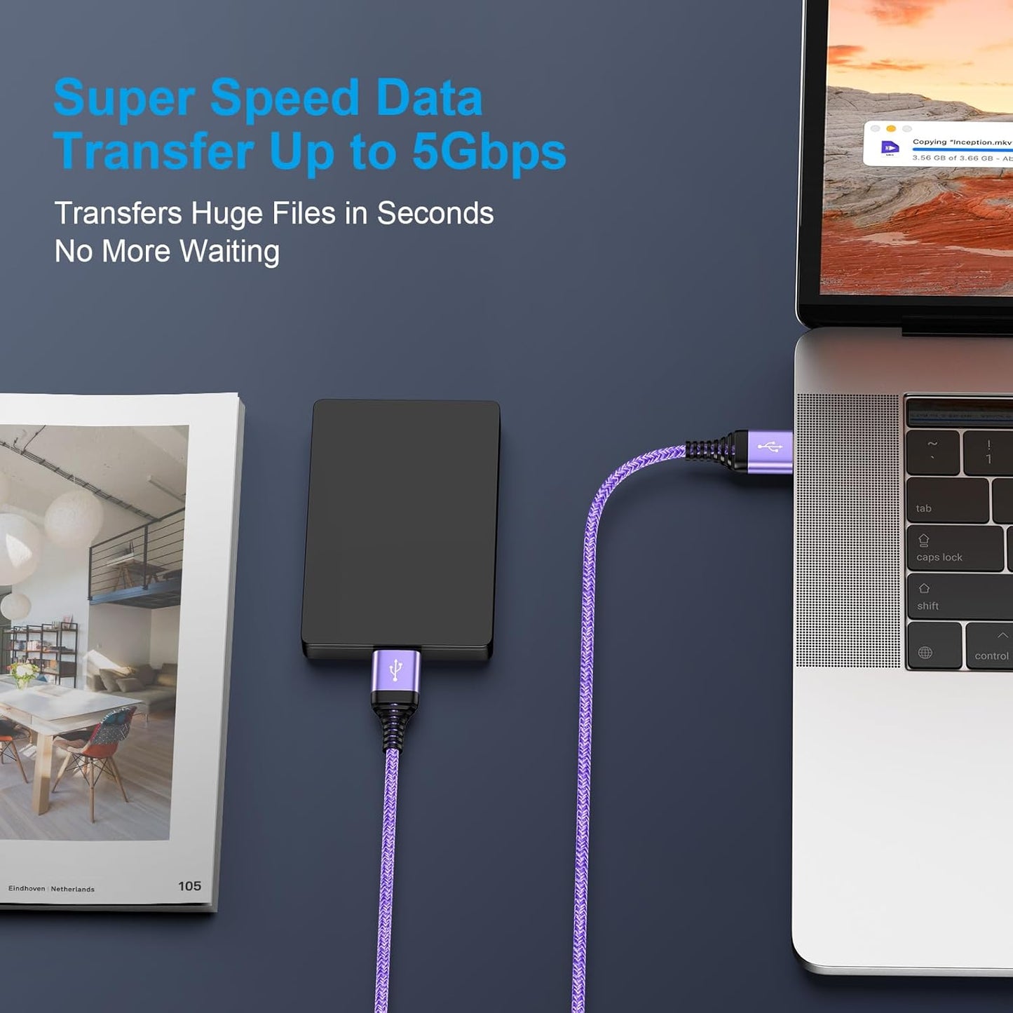 USB to USB, USB3.0 Cable 6FT Male to Male USB Cable, 3 Pack Double Ended USB3.0 A to A Data Transfer Cord for KVM Soundbar Monitor Laptop Cooler Fan Hard Drive Enclosures DVD Player TV Hub Set Up Box