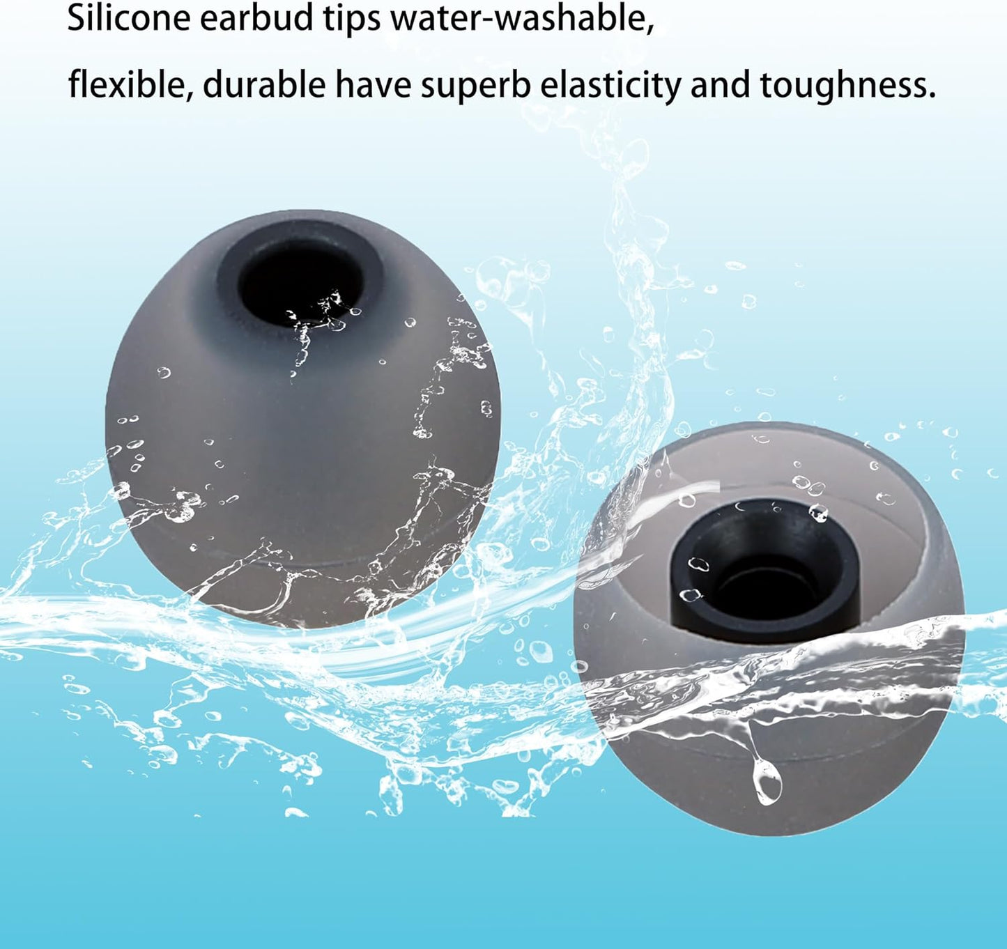 Replacement Earbud Tips Ear Bud Covers Silicone Eartips Fit Most in-Ear Earbuds(Inner Hole 3.8mm -5.1mm) Headphone Earbud Rubber Tips 9 Pairs S M L