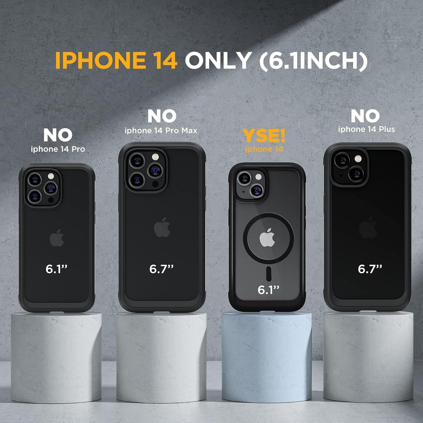 Miracase for iPhone 14 Case 6.1'', [Bubble Free] Full-Body Bumper Phone case with Built-in Full Glass Screen &Lens Protector,No Gap,Compatible with MagSafe,Drop Proof 14 Cover,Black