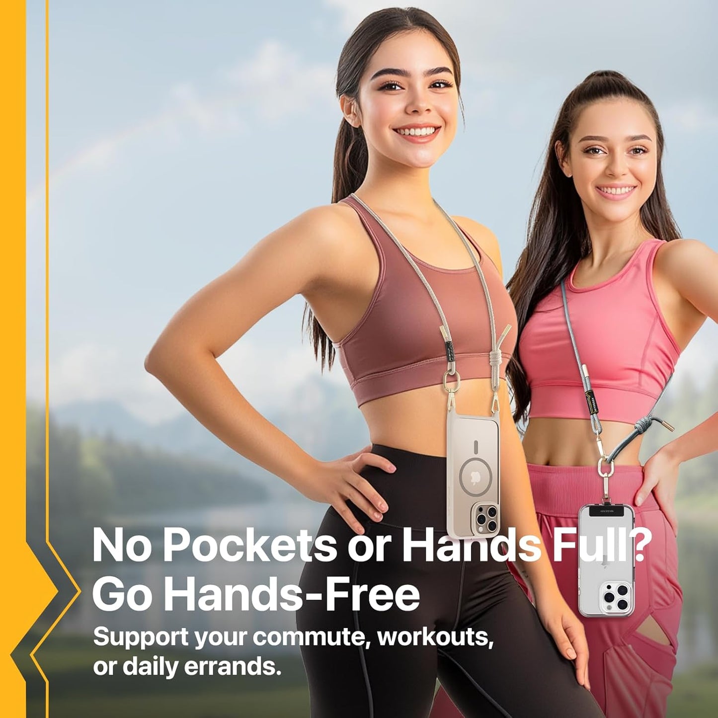 MAGEASY Universal Cell Phone Lanyard - Anti-Theft Rope Crossbody Phone Strap for iPhone 16 Pro Max & Most Smartphones, for Men & Women | 6mm Sage Green