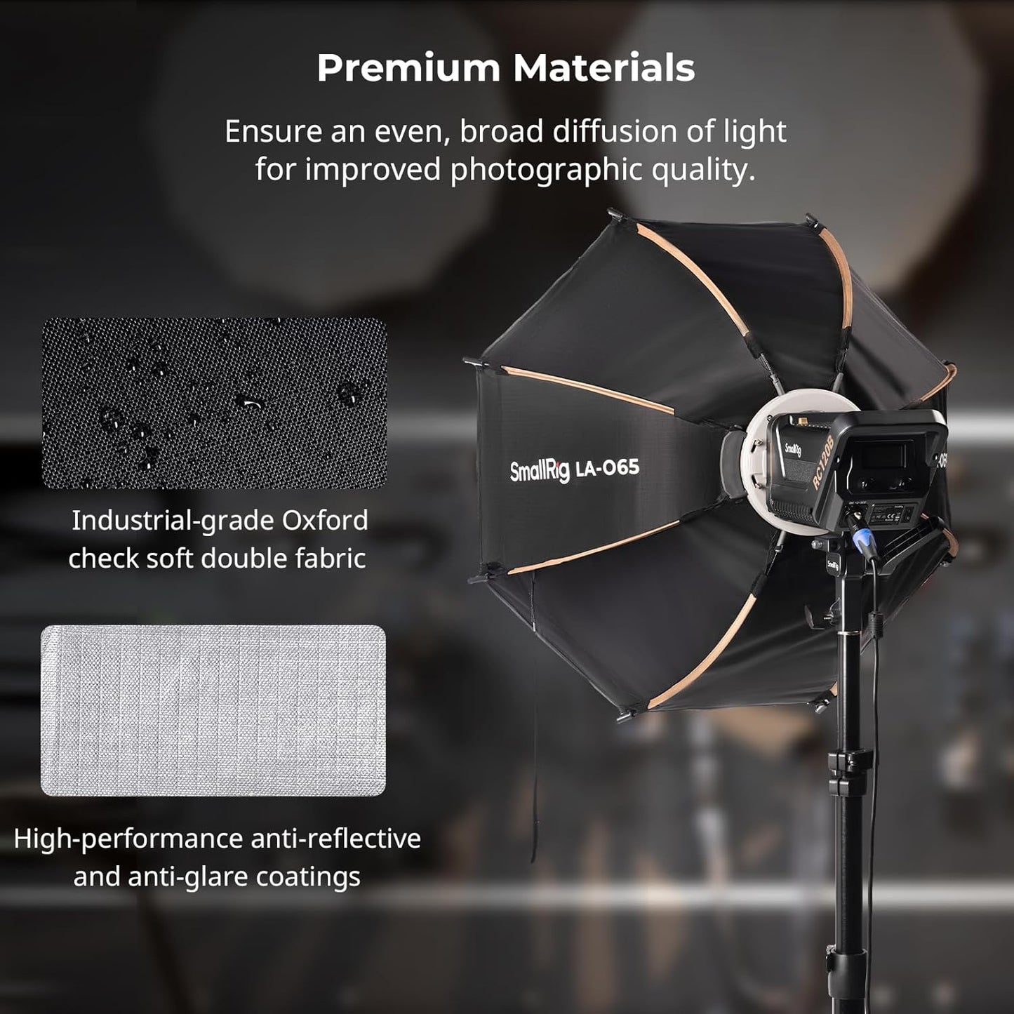 SmallRig LA-O65 Octagonal Softbox, 65cm/25.6in Quick Release Softbox with Carrying Bag, for Bowens Mount COB Lights for SmallRig for Neewer for Aputure for Godox