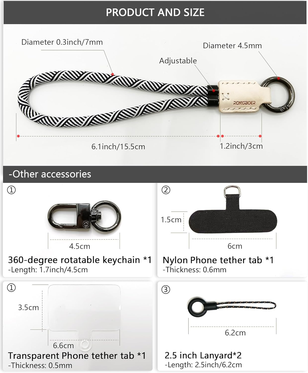 Handmade Cowhide Leather Phone Wrist Strap,Universal Adjustable Key Lanyard,Stylish Wristlet Keychains for Women&Men
