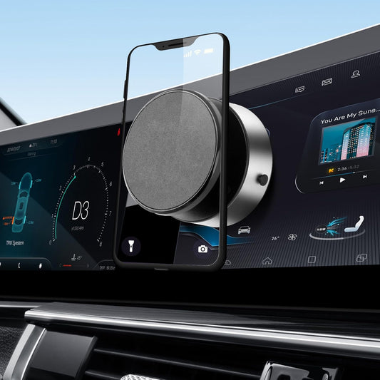 Muuto for MagSafe Car Mount, 360 Rotating Car Magnetic Phone Holder, Strong Adsorption Car Holder Windshield Dashboard Universal Suitable for iPhone and All Smartphones(Silver)