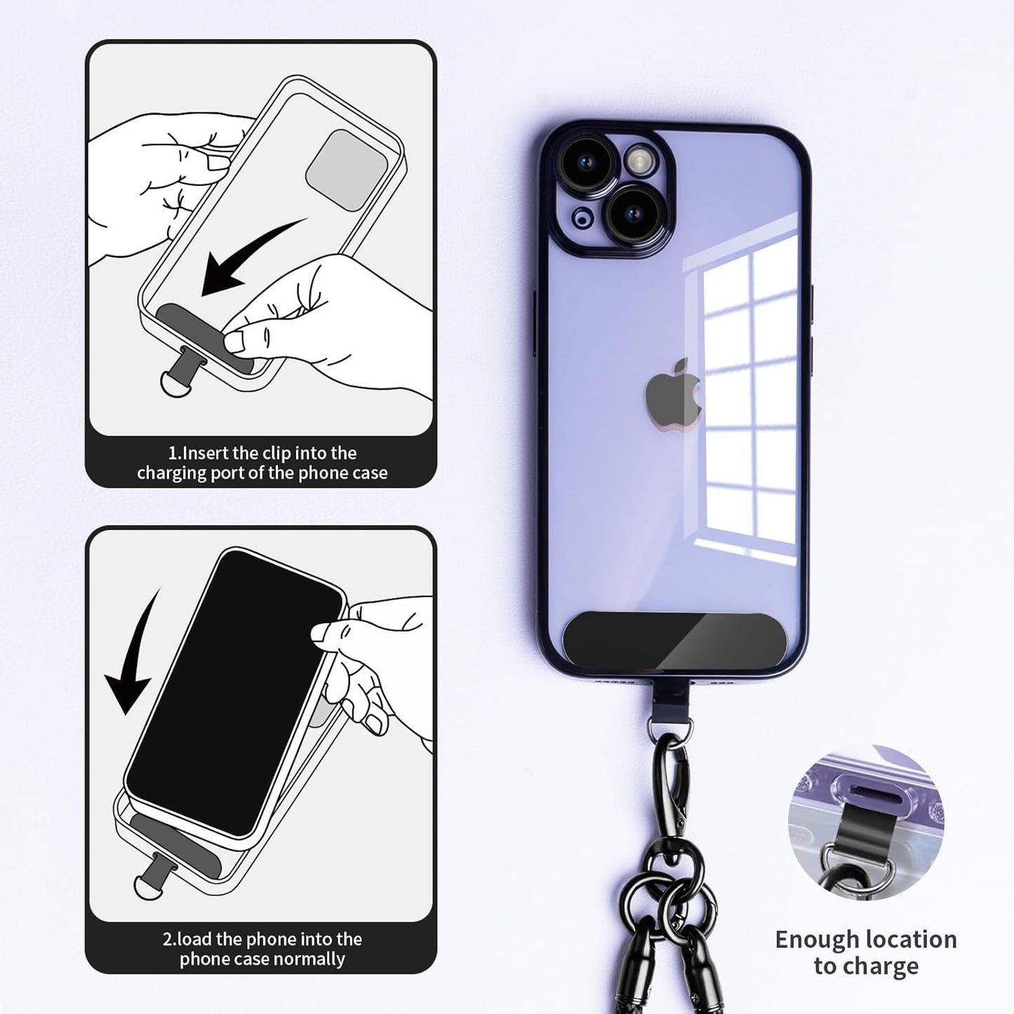 Cell Phone Lanyard Holder Anti Theft Crossbody Phone Wrist & Neck Strap, Compatible with Most iPhone tether Case