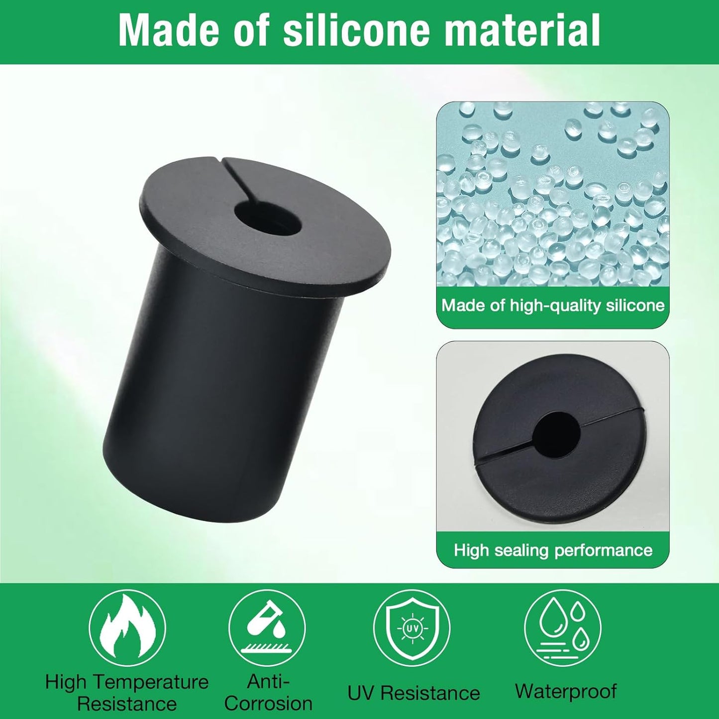 2pc Starlink Cable Grommet 1" Silicone Waterproof Wall Hole Pass Through Split Cable Bushings for TV Wire Ethernet Cord, Starlink Cable Routing Kit Accessories, 52.5mm/2.07" Ht, Grey