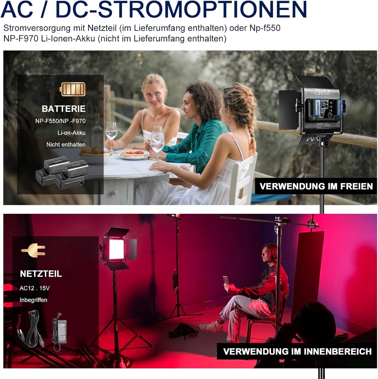 GVM 800D RGB Led Video Light, 2PCS Video Lighting Kit with APP Control, 40W Photography Lighting Led Panel Light with 18 Kinds of The Scene Lights for Studio YouTube, 3200K-5600K, CRI 97+