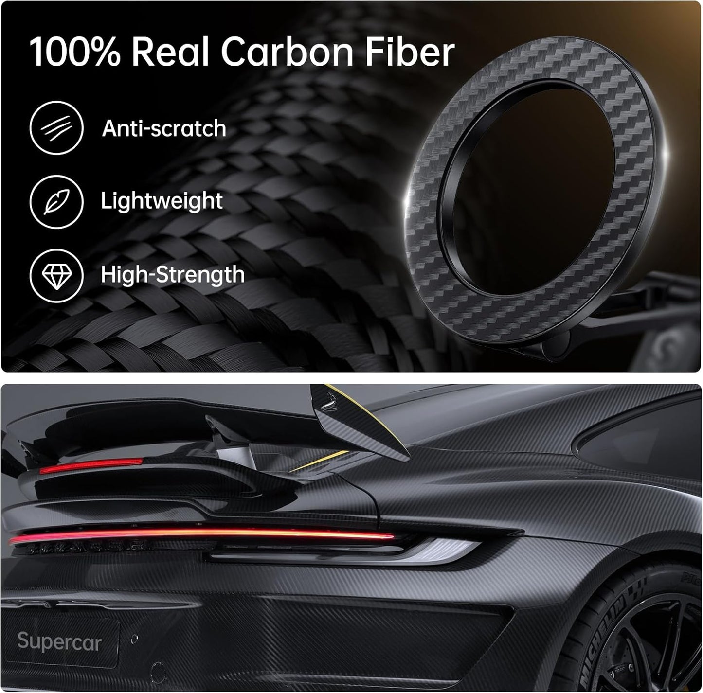 SYNCWIRE Fits MagSafe Car Mount, Magnetic Phone Holder for Car Dashboard, [Flexible Three-axis] 360° Rotation Magnetic Car Mount Strong Magnets Car Phone Holder Fits iPhone 16 15 14 13 12 Pro Max