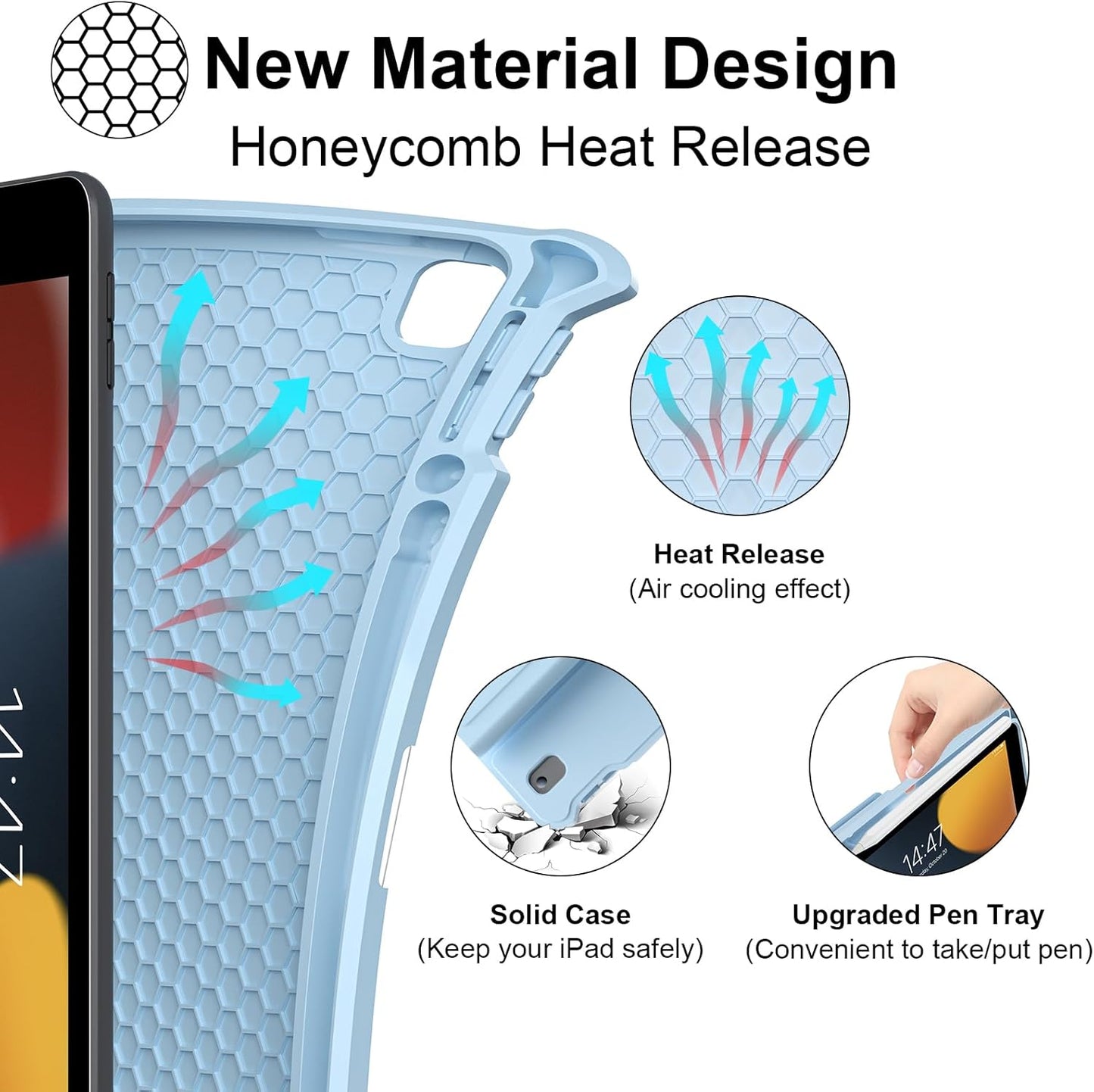 Black Keyboard Case for iPad Air 11 2024 and iPad Pro 11inch 2022-6th / 2021-5th / 2020-4th / 2018-3rd Generation – Magnetic Keyboa (Bright Color)