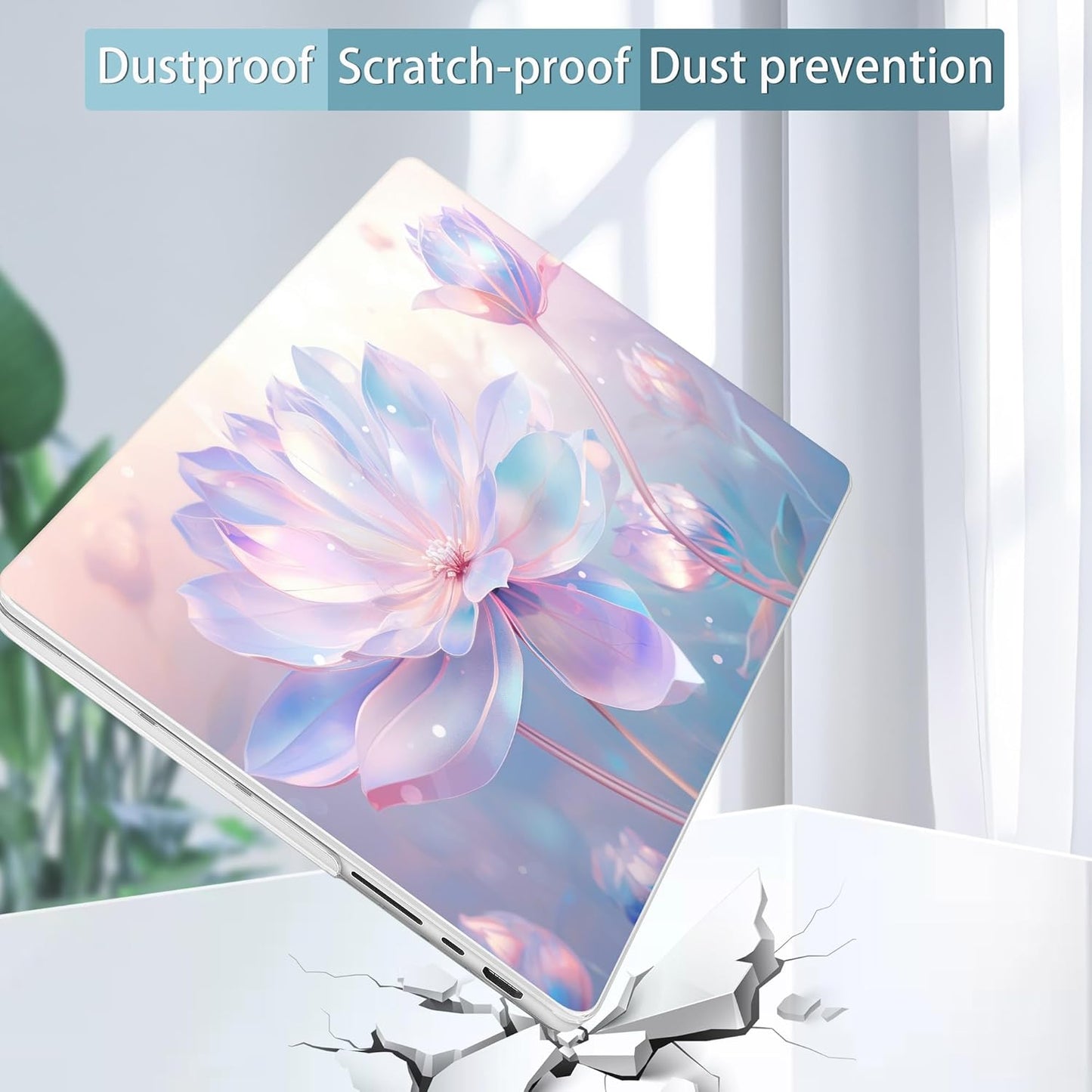 Tuiklol for MacBook Pro 14 Inch Case 2024-2021 Release M4 A3112 A3401 A3185/M3 A2918 A2992/M2 A2779/M1 A2442 Pro/Max,Hard Shell Case with Keyboard Cover & Screen Protector for Touch ID,Winter Flower