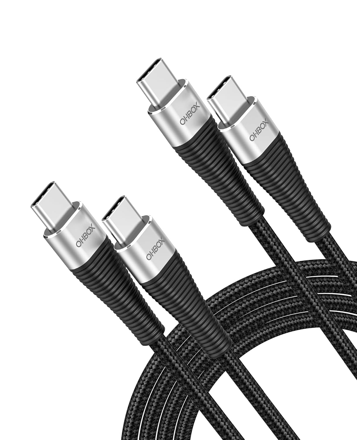 USB C to USB C Cable 6FT 2Pack, 100W Type C Charger Fast Charging Cord Braided, USBC Cable for iPhone 16 15, iPad, Samsung Galaxy, Google Pixel, Moto, TCL, LG Phones