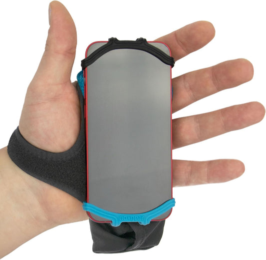 Noxgear Hand Held Phone Holder - Handheld Grip Phone Holder with Key Fob & Card Slot for Running, Jogging & Working Out - Compatible with All Phones (iPhone, Samsung & Google) - Machine Washable